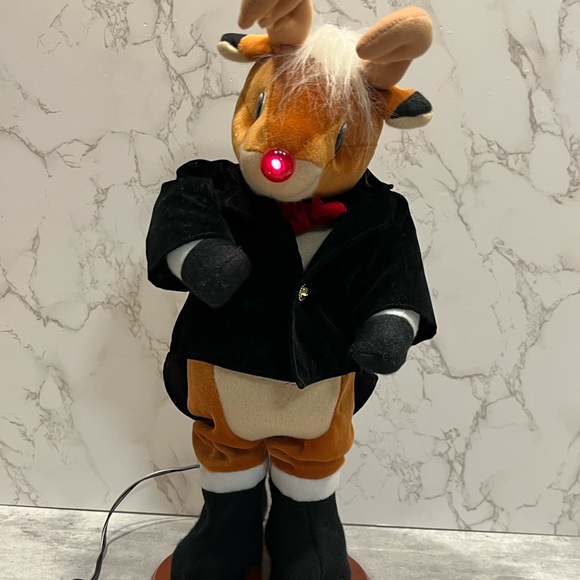 1977 Lighted Motionette Rudolph The Red Nosed Reindeer Dancing Musical RARE +Box - Picture 4 of 16